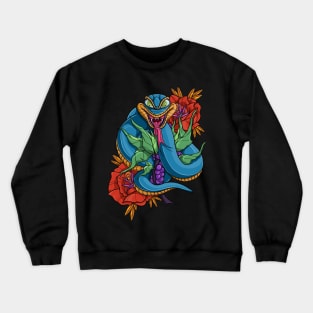 Snake and roses tattoo Crewneck Sweatshirt